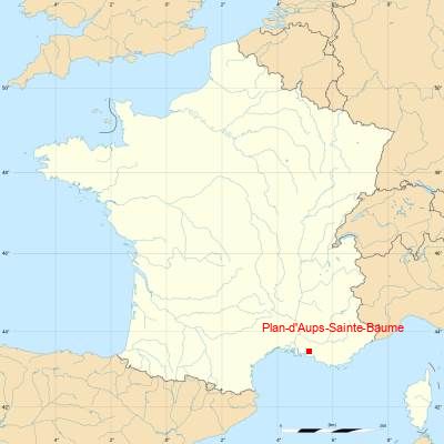 Fond de carte avec Plan-d'Aups-Sainte-Baume
