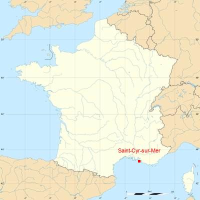 Fond de carte avec Saint-Cyr-sur-Mer