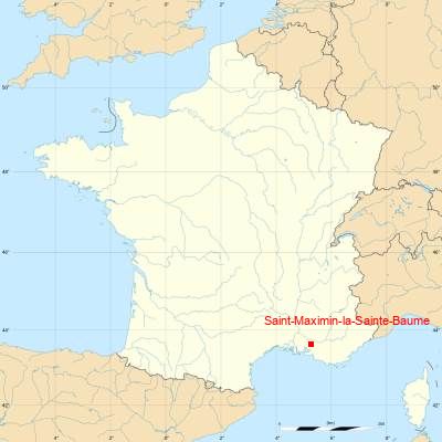 Fond de carte avec Saint-Maximin-la-Sainte-Baume