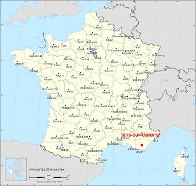 Carte de Vins-sur-Caramy