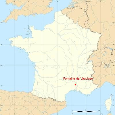 Fond de carte avec Fontaine-de-Vaucluse