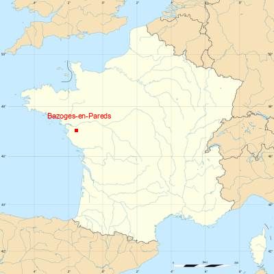 Fond de carte avec Bazoges-en-Pareds