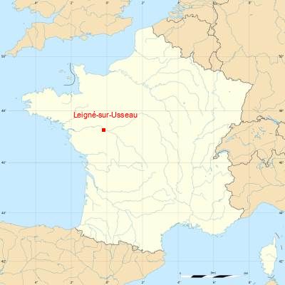 Fond de carte avec Leigné-sur-Usseau