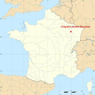 Fond de carte avec Chapelle-devant-Bruyères