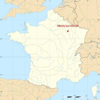 Fond de carte avec Maxey-sur-Meuse