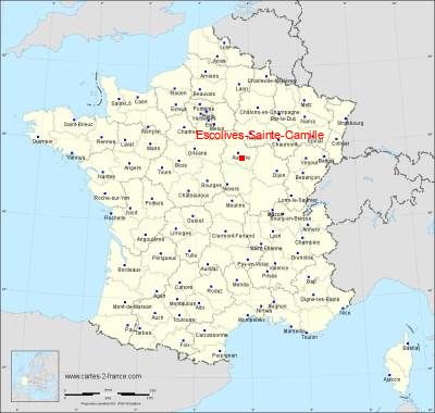 Carte de Escolives-Sainte-Camille