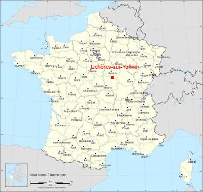 Carte de Lichères-sur-Yonne