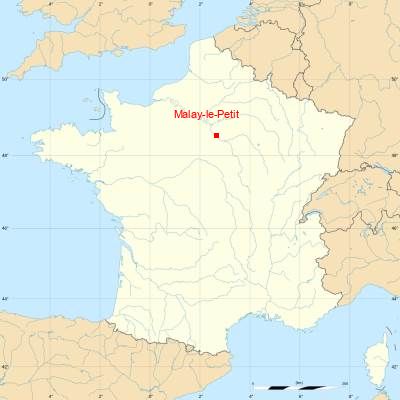 Fond de carte avec Malay-le-Petit