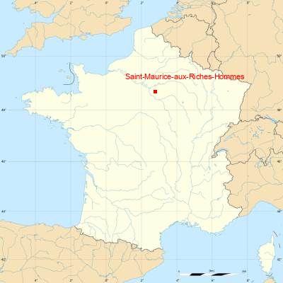 Fond de carte avec Saint-Maurice-aux-Riches-Hommes