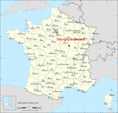 Carte de Sauvigny-le-Beuréal