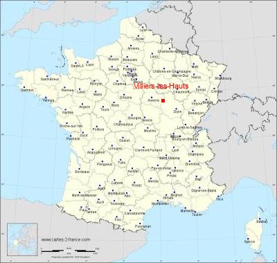 Carte de Villiers-les-Hauts