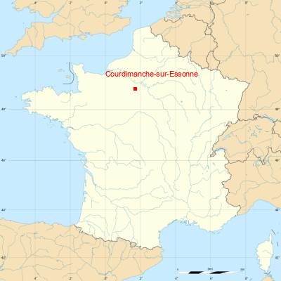 Fond de carte avec Courdimanche-sur-Essonne
