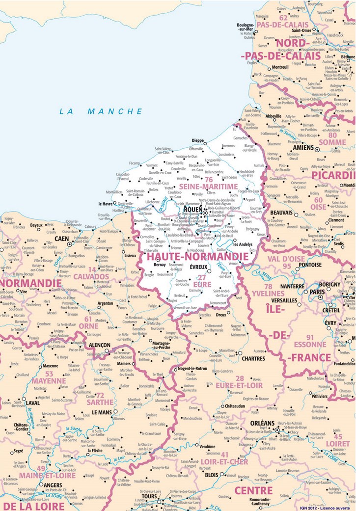 Carte Haute-Normandie