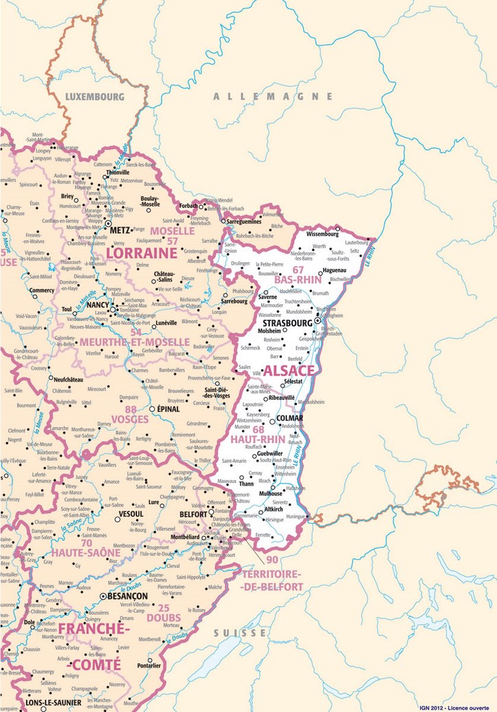 Carte Alsace