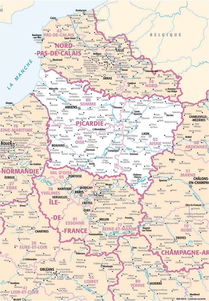 Carte Picardie
