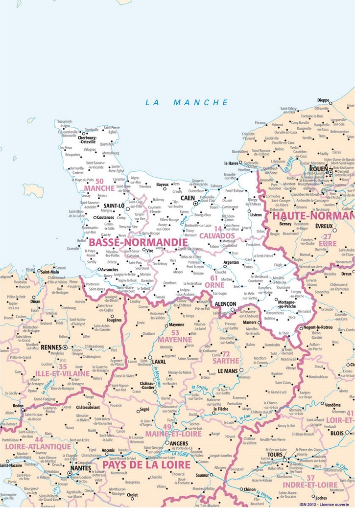 Carte Basse-Normandie