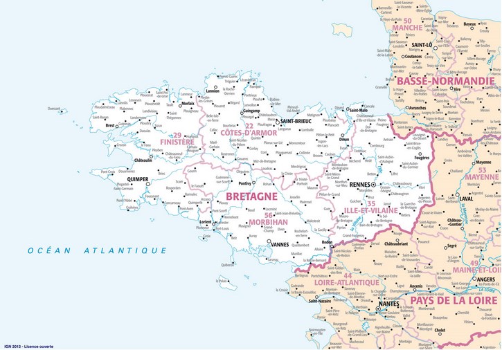 Carte Bretagne