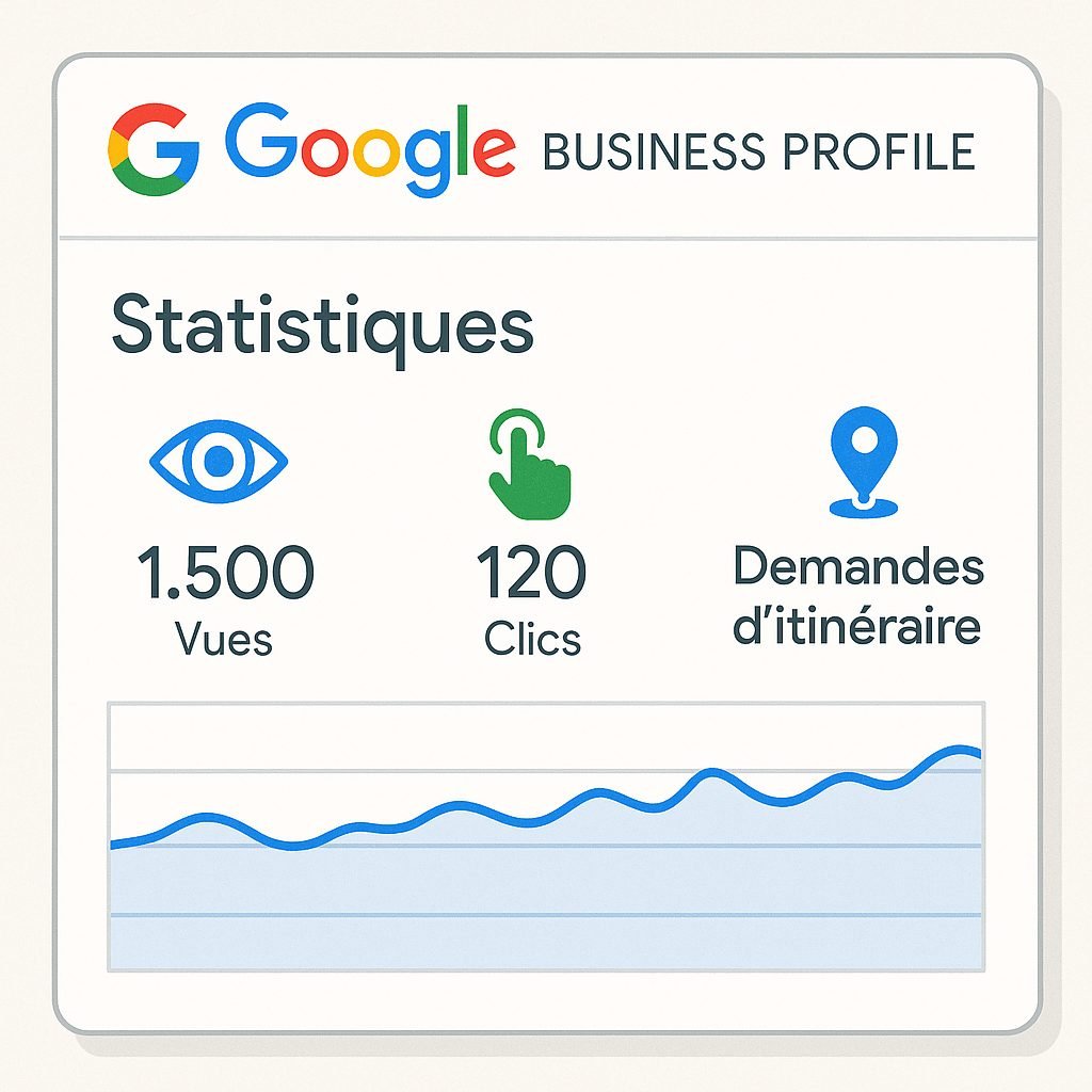Tableau de bord statistiques Google Business Profile