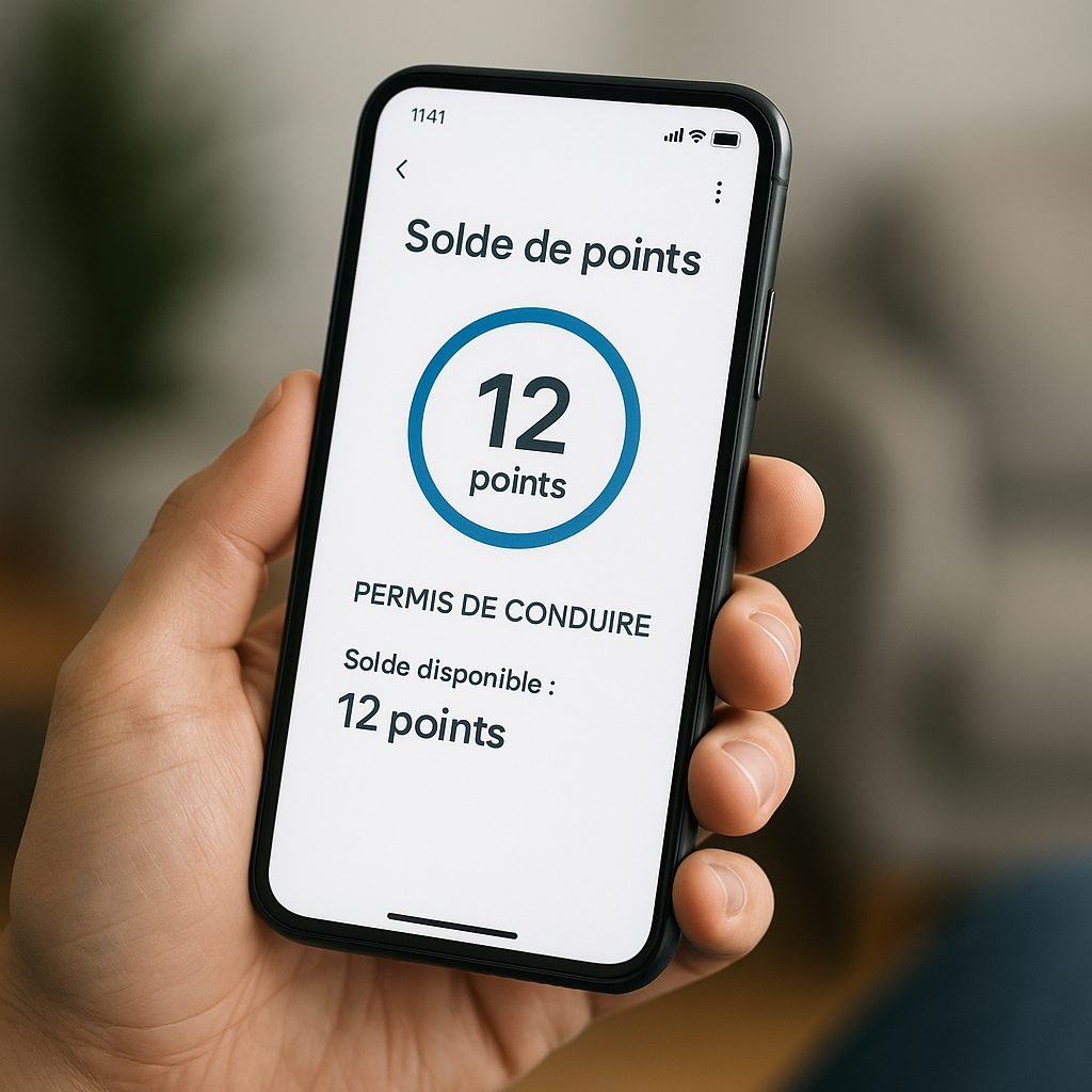 Consultation du solde de points de permis sur smartphone