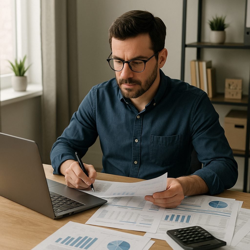 Freelance préparant son dossier de crédit immobilier