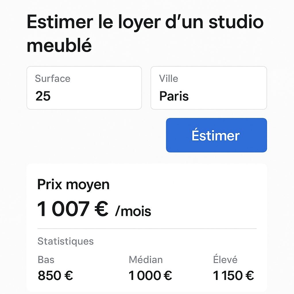 Outils en ligne pour estimer le loyer d'un studio meubl&eacute;