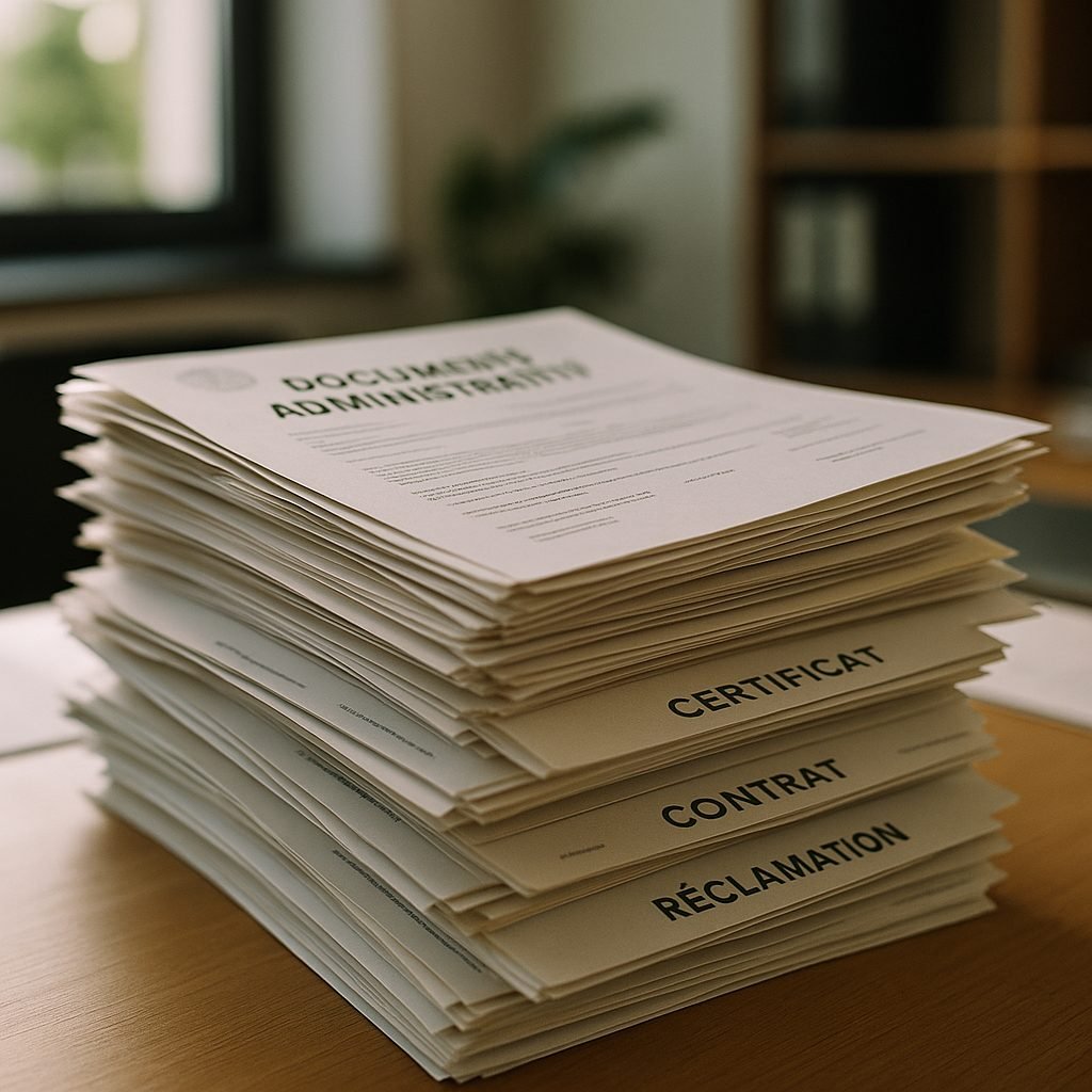 Pile de documents administratifs pour l&rsquo;extrait d&rsquo;acte de naissance