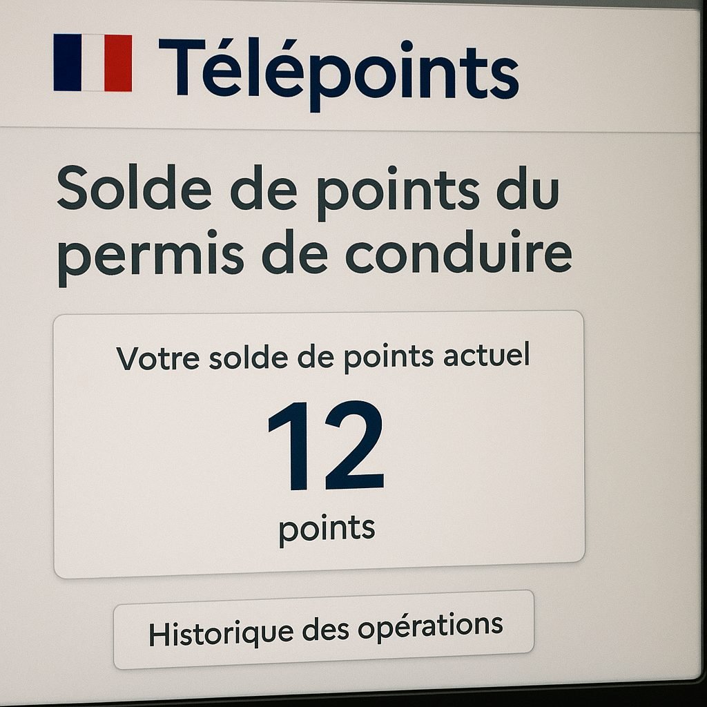 Écran de connexion au service Télépoints pour solde de points