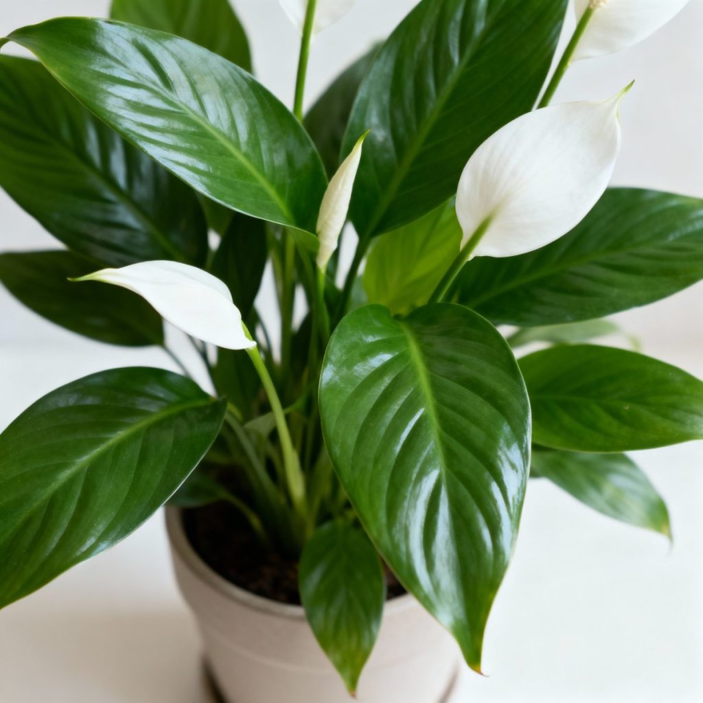 Le Spathiphyllum (fleur de lune), l'une des plantes les plus étudiées par la NASA pour ses propriétés dépolluantes