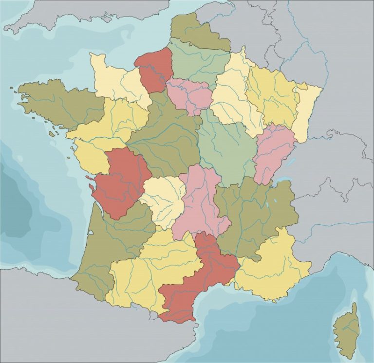 Carte géopolitique hybride : les anciennes régions de France face aux infrastructures modernes