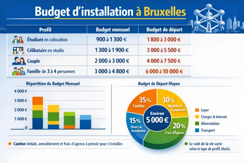 Infographie sur le coût de la vie Bruxelles et le budget d’installation