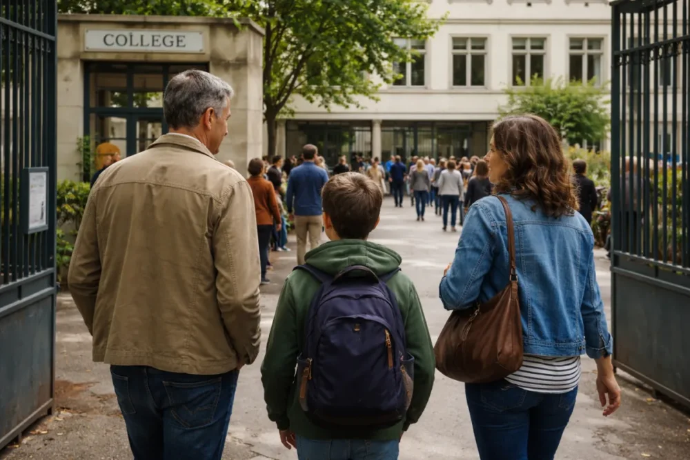 Visite d’un collège lors d’une journée portes ouvertes pour comparer les options et l’ambiance