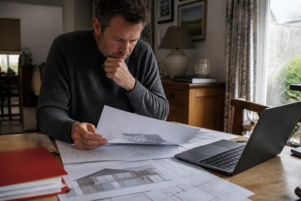Dossier de permis extension maison avec plans et documents d’urbanisme