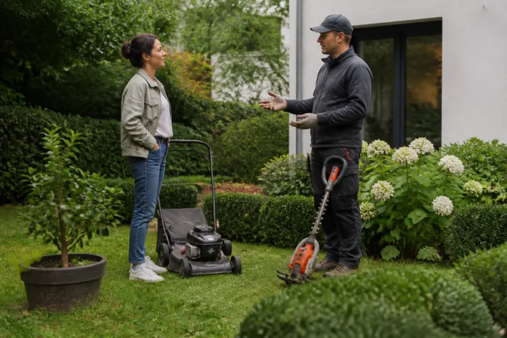 Visual comparison between O2 gardening, independent gardener and local company