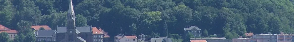 Schlossberg Hill and downtown Forbach, a border city of Moselle