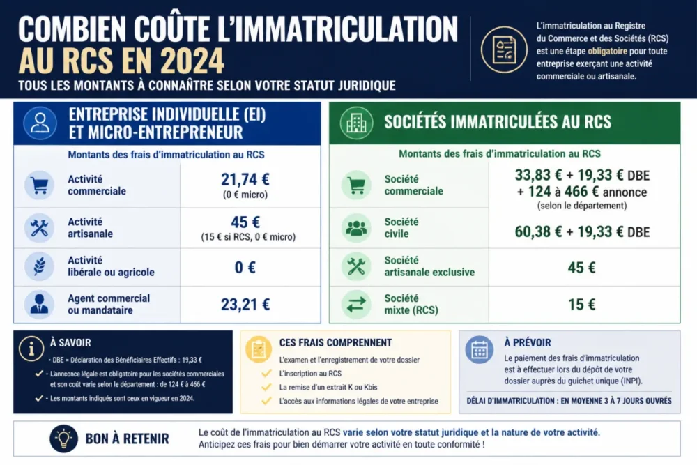 Tableau récapitulatif des dépenses obligatoires pour créer une entreprise
