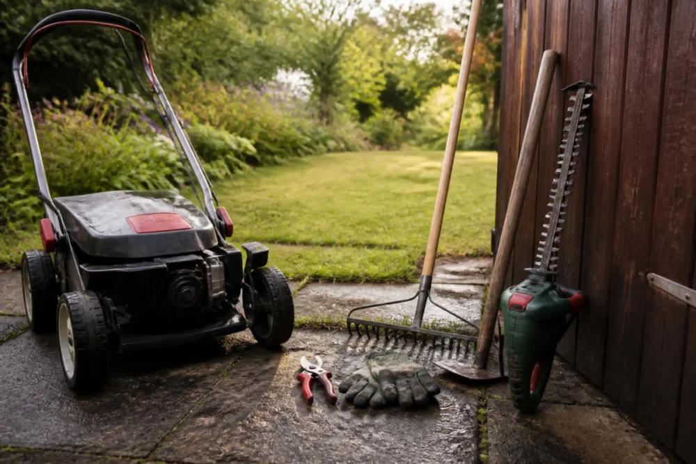 Outils d’entretien de jardin pour tonte taille désherbage et nettoyage