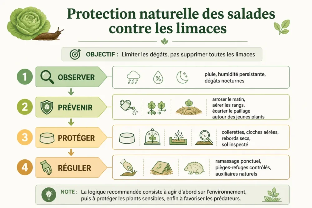 Flowchart on natural protection of lettuces against slugs in the vegetable garden