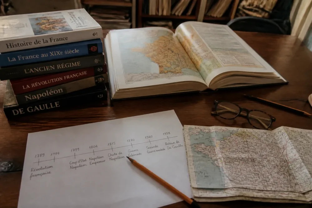 Schéma des niveaux pour choisir un livre d’histoire de France