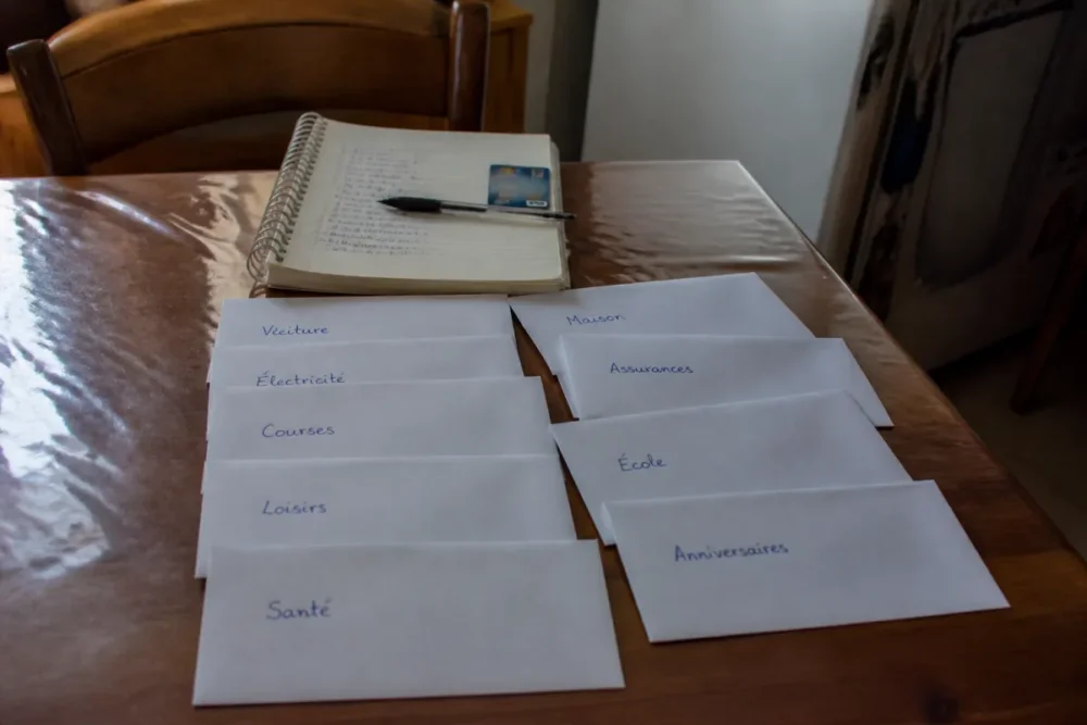 Enveloppes budgétaires et carnet de suivi pour organiser un budget familial