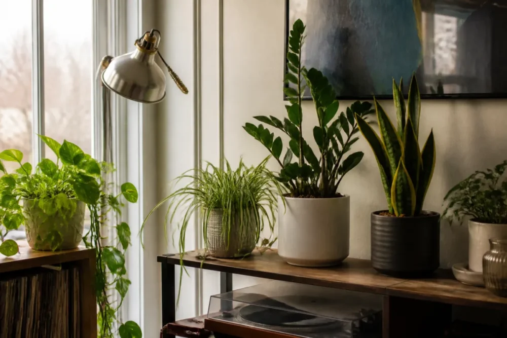 Plantes d’intérieur increvables avec zamioculcas sansevieria pothos et chlorophytum
