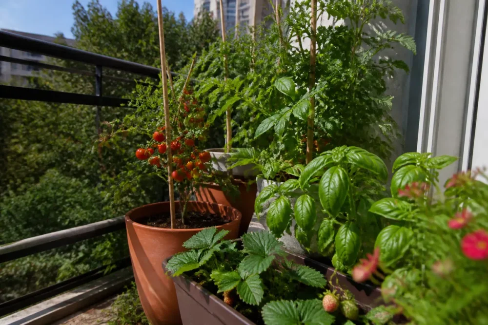 tomates au potager après semis de légumes du soleil