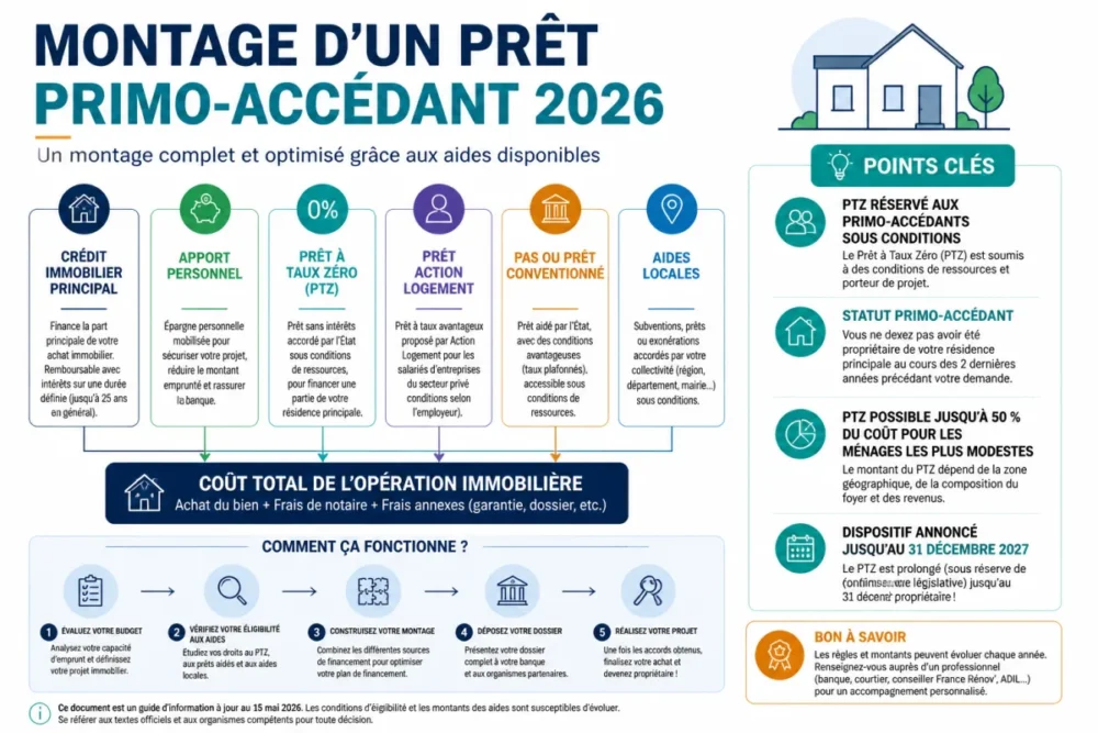 Schéma des aides au financement pour un prêt primo-accédant 2026