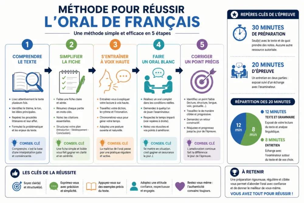Schéma de méthode pour préparer l’oral de français au bac
