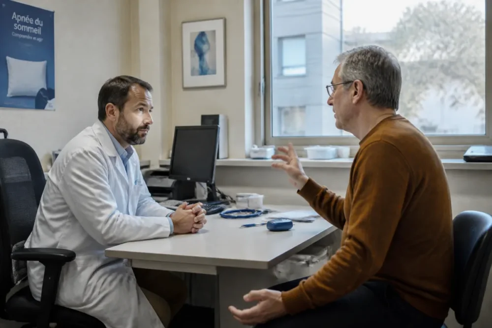 Consultation médicale pour fatigue chronique et suspicion d'apnée du sommeil