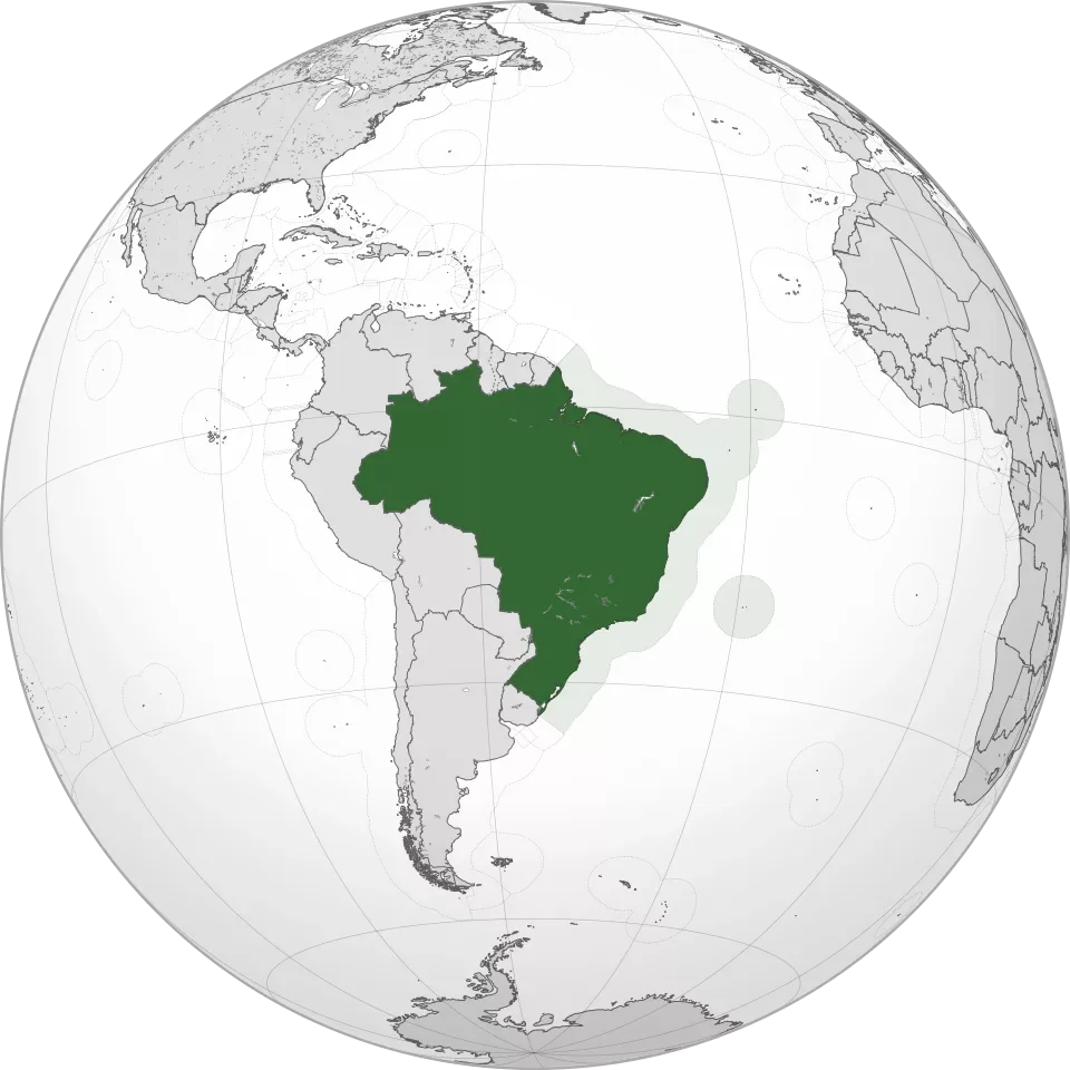 carte du Brésil et position géographique en Amérique du Sud