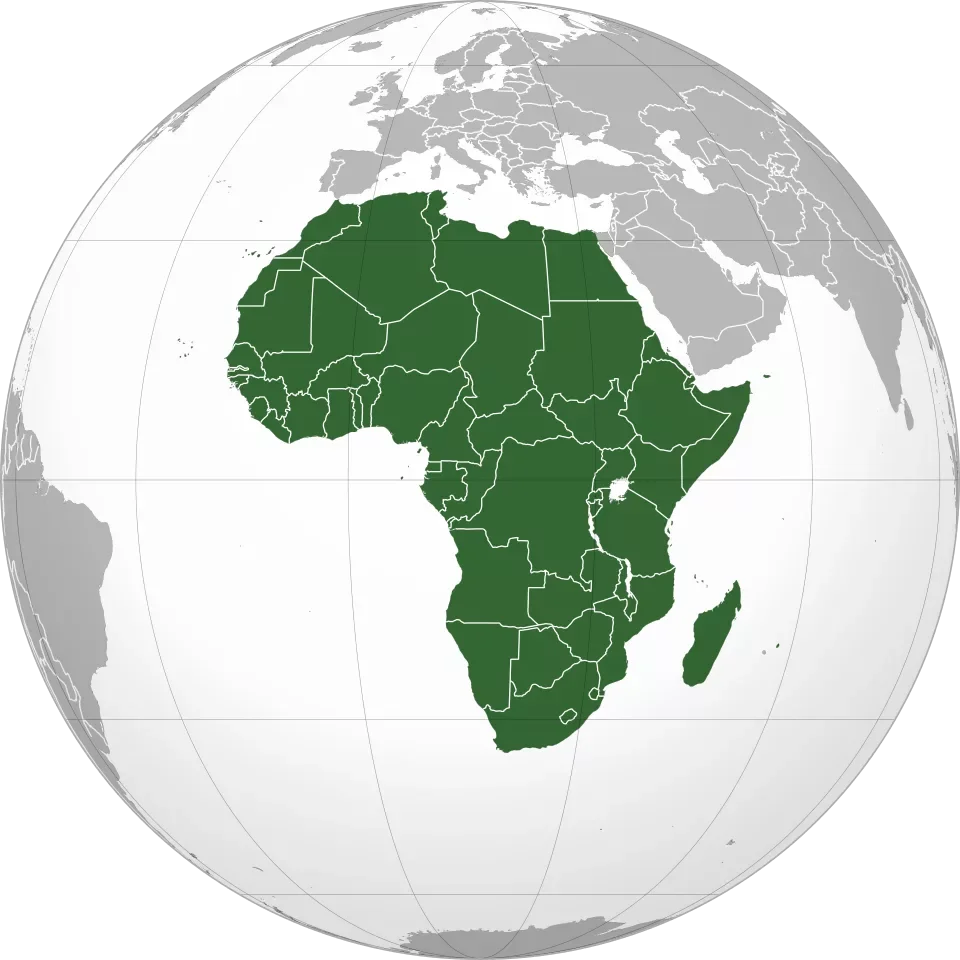 carte politique de l’Afrique avec les pays et les principaux repères géographiques