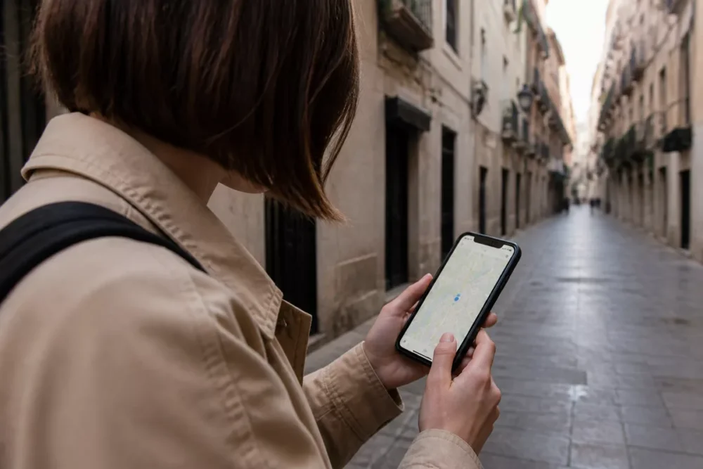 Lecture de coordonnées GPS sur une carte numérique avec un smartphone