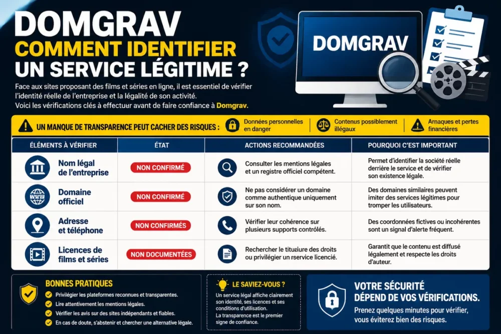 Tableau de vérification de l’identité, du domaine et des licences associés à Domgrav.
