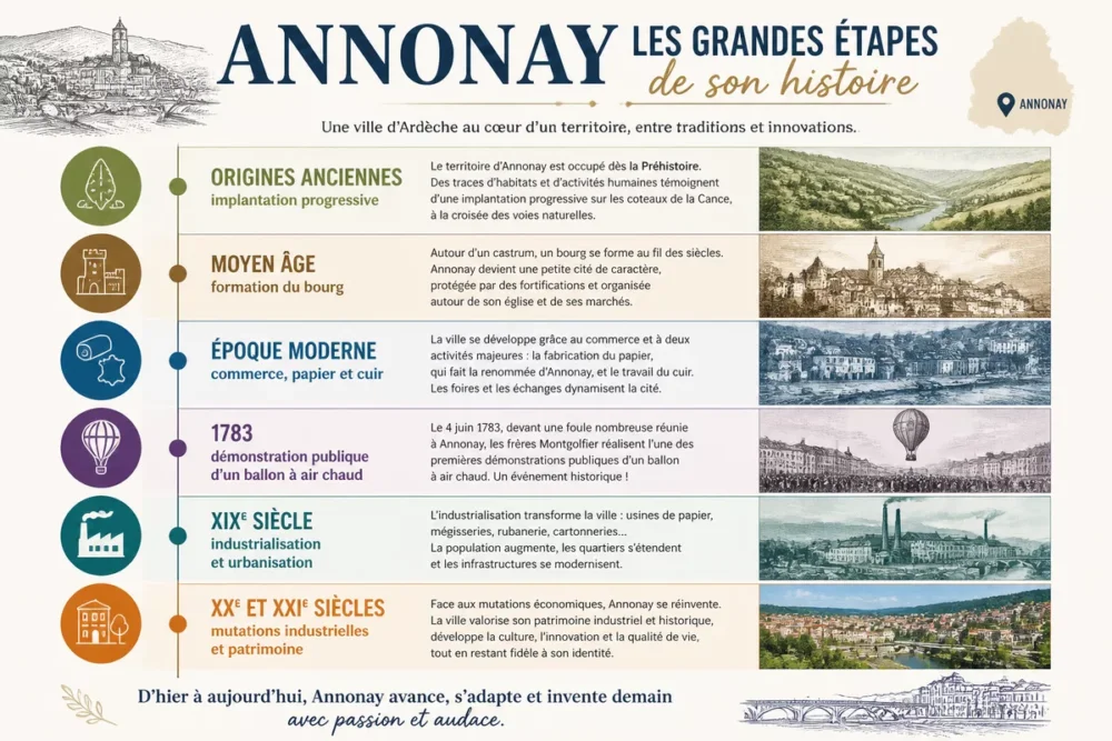 Chronologie des grandes étapes de l’histoire d’Annonay et de son patrimoine industriel