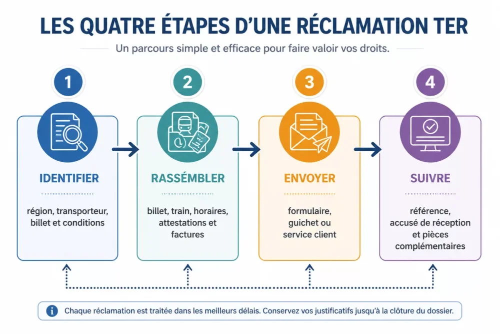 Flowchart des démarches pour réclamer une indemnisation TER